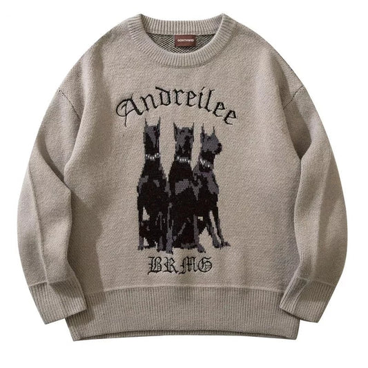Vintage Knitted Doberman Dog Sweater